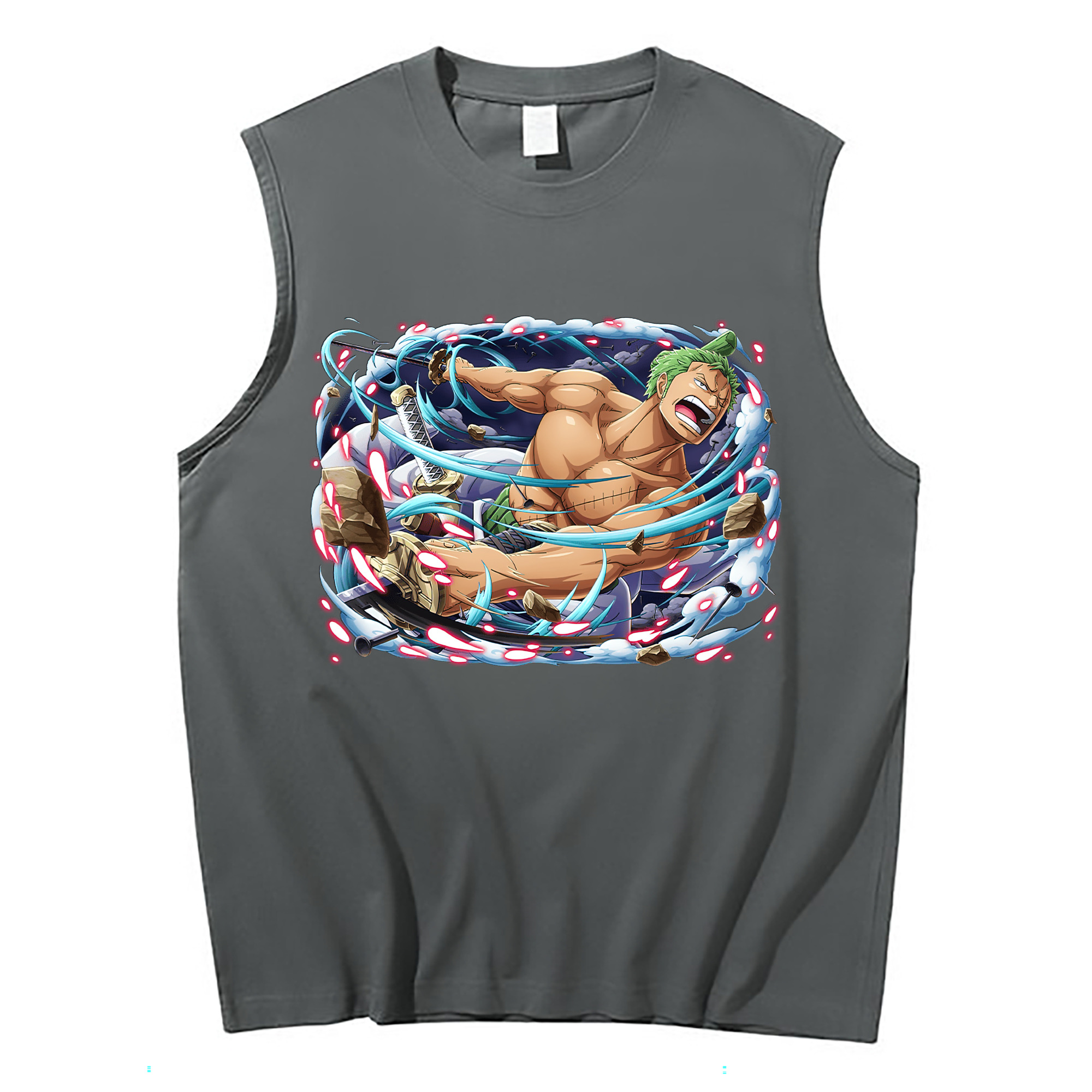 ワンピース ロロノア・ゾロ ONE PIECE Roronoa Zoro コットン100％タンクトップ（フロントプリント）